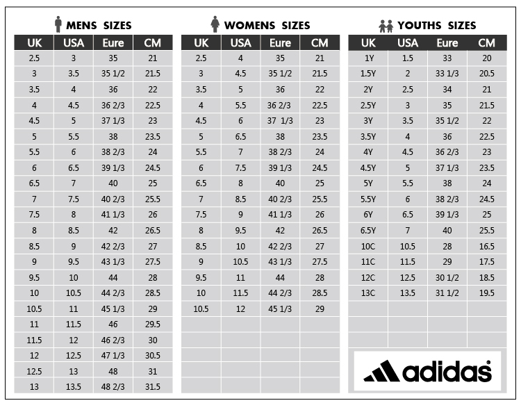 Aprender Acerca 48 Imagen Adidas Shoe Size Chart Cm Br thptnvk edu vn