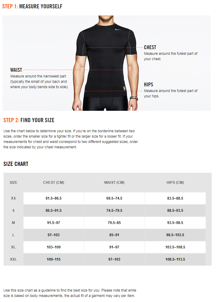 Nike Size Chart Malaysia | vlr.eng.br