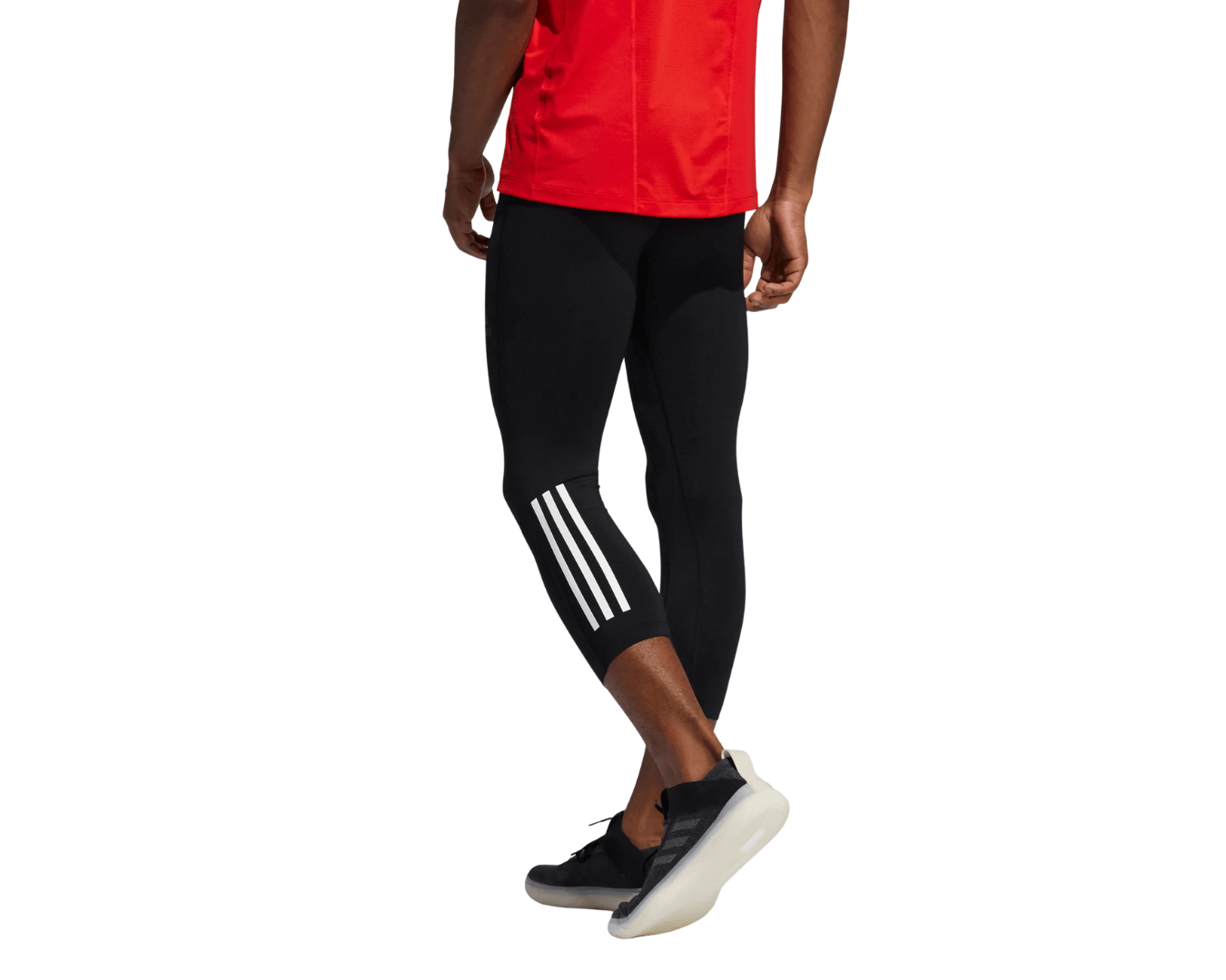  adidas mens TechFit Long Tights 3-Stripes White X