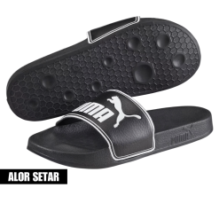 Puma Leadcat Slide Sandals Black/White - 9UK